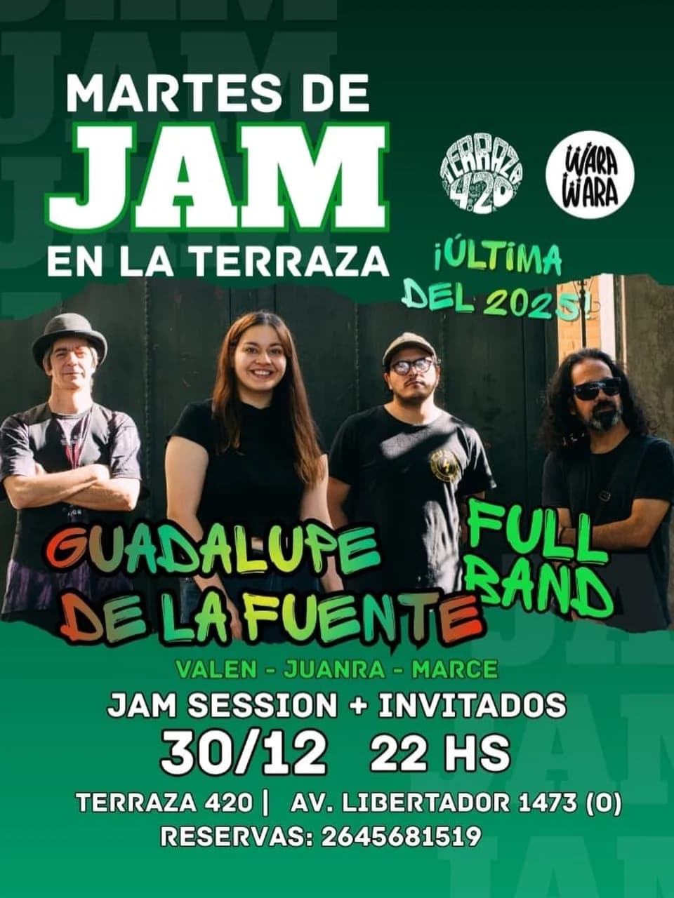 Martes de Jam - Guadalupe De La Fuente Full Band