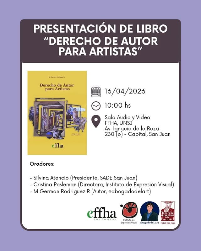 Presentación de Libro: “Derecho de Autor Para Artistas”