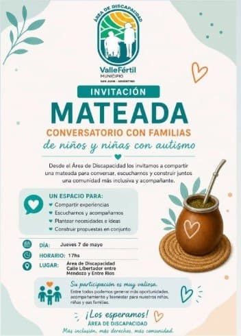 Mateada Conversatorio con Familias de Niños & Niñas con Autismo