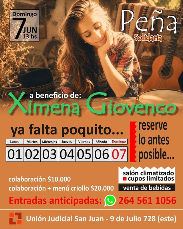 Peña Solidaria a Beneficio de Ximena Giovenco