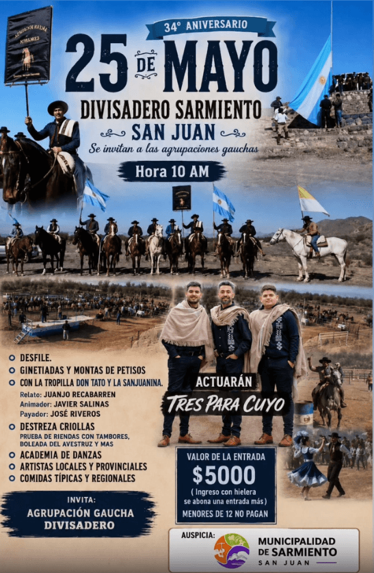 34° Aniversario 25 de Mayo Divisadero Sarmiento
