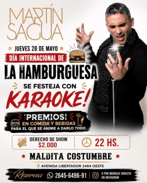 Dia Internacional de la Hamburguesa - Karaoke con Martin Sagua