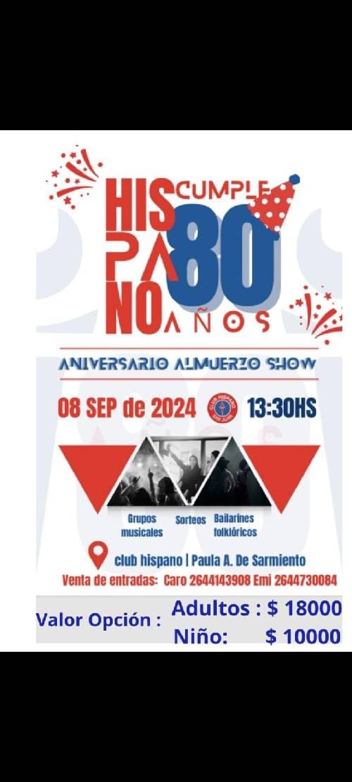 Cumple 80 años del Club Hispano
