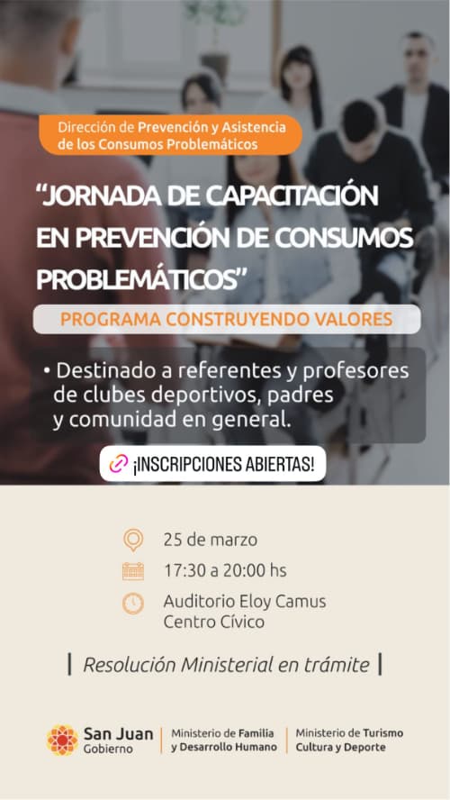Jornada de Capacitacion en Prevencion de Consumos Problematicos