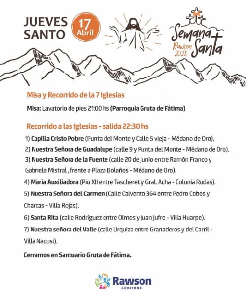 Jueves Santo: Misa & Recorrido de las 7 Iglesias