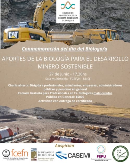 Dia del Biologo y la Biologa - "Aportes de la Biologia para el Desarrollo Minero Sostenible"