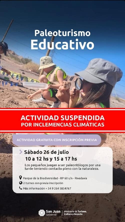 Suspendido > Paleoturismo Educativo