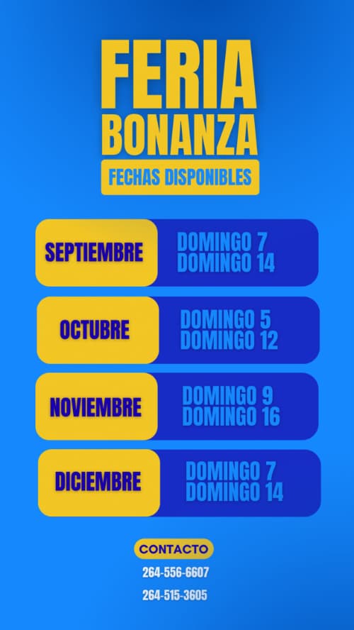 Ferias en San Juan: Feria Bonanza en Don Hipólito el dom, 14 de diciembre