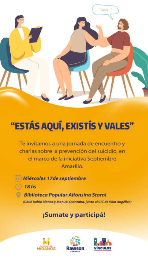 Jornada sobre la Prevencion del Suicidio: "Estas Aqui, Existis, Vales"
