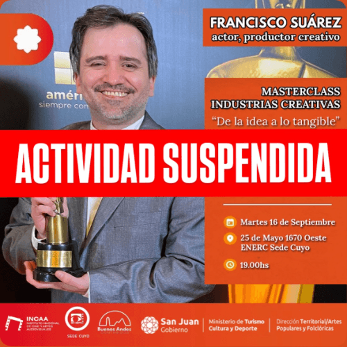 Suspendido > Francisco Suarez - Masterclass Industrias Creativas: "De la Idea a lo Tangible"