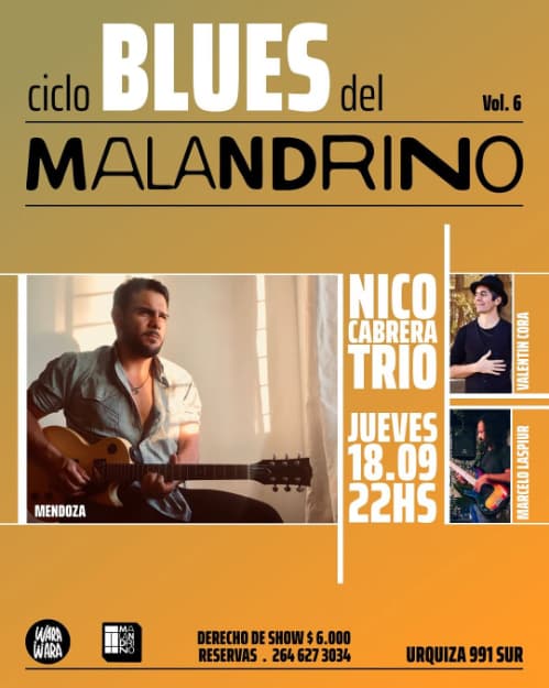 Ciclo de Blues: Nico Cabrera Trio