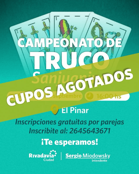 Agotado > Campeonato de Truco Sanjuanino