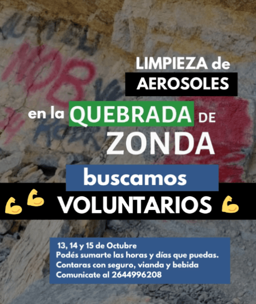 Limpieza de Aerosoles en la Quebrada de Zonda