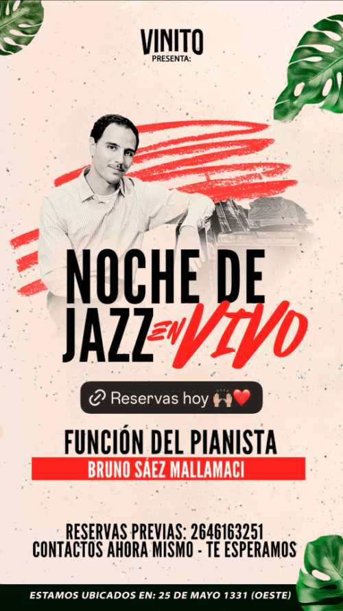 Noche de Jazz - Funcion del Pianista Bruno Saez Mallamaci