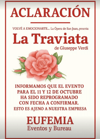 Suspendido > Opera de San Juan presenta: "La Traviata"