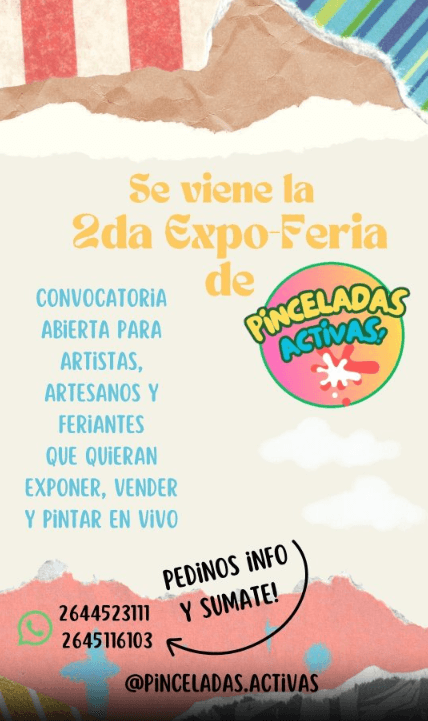 Ferias en San Juan: 2da Expo Feria de Pinceladas Activas en Centro Cultural Municipal Estación San Martin el sáb, 13 de diciembre