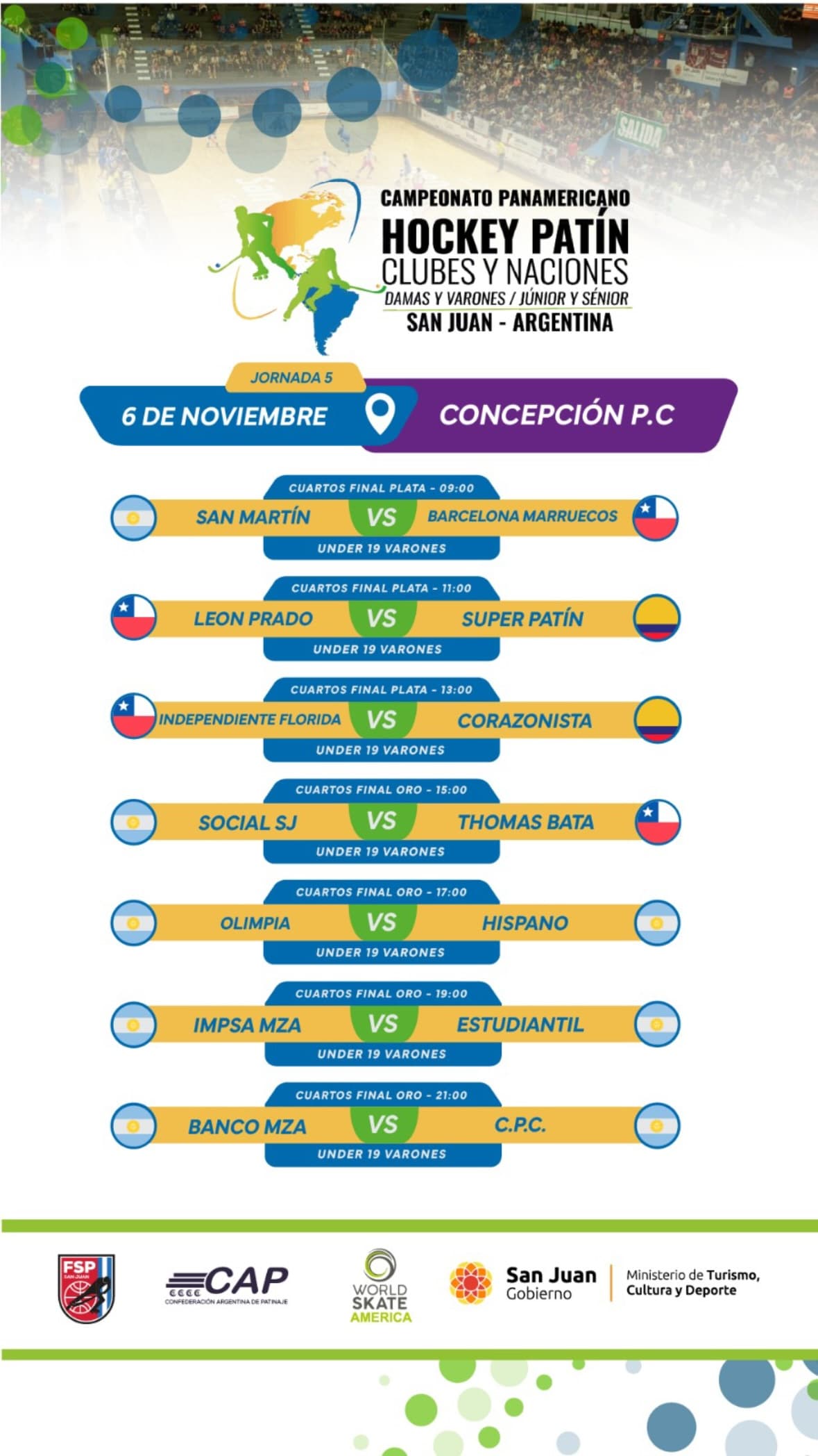 Campeonato Panamericano Hockey Patin- Jornada 5