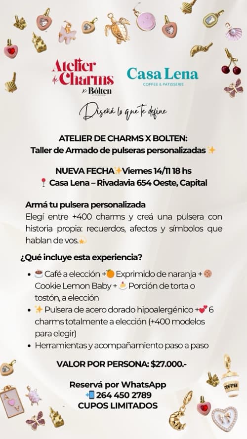Atelier de Charms en Casa Lena - Armá tu pulsera personalizada ✨