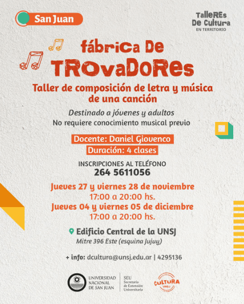 Fabrica de Trovadores - Taller de Composicion de Letra & Musica de una Cancion