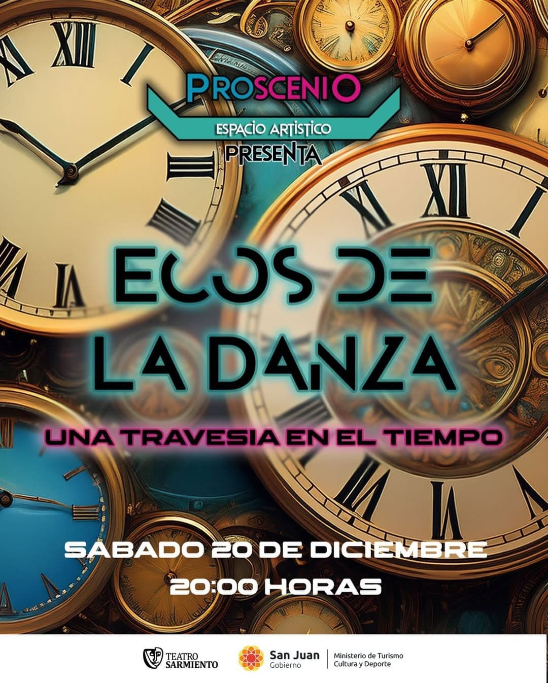 Teatro en San Juan: Instituto Proscenio presenta: "Ecos de la Danza" en Teatro Sarmiento el sáb, 20 de diciembre