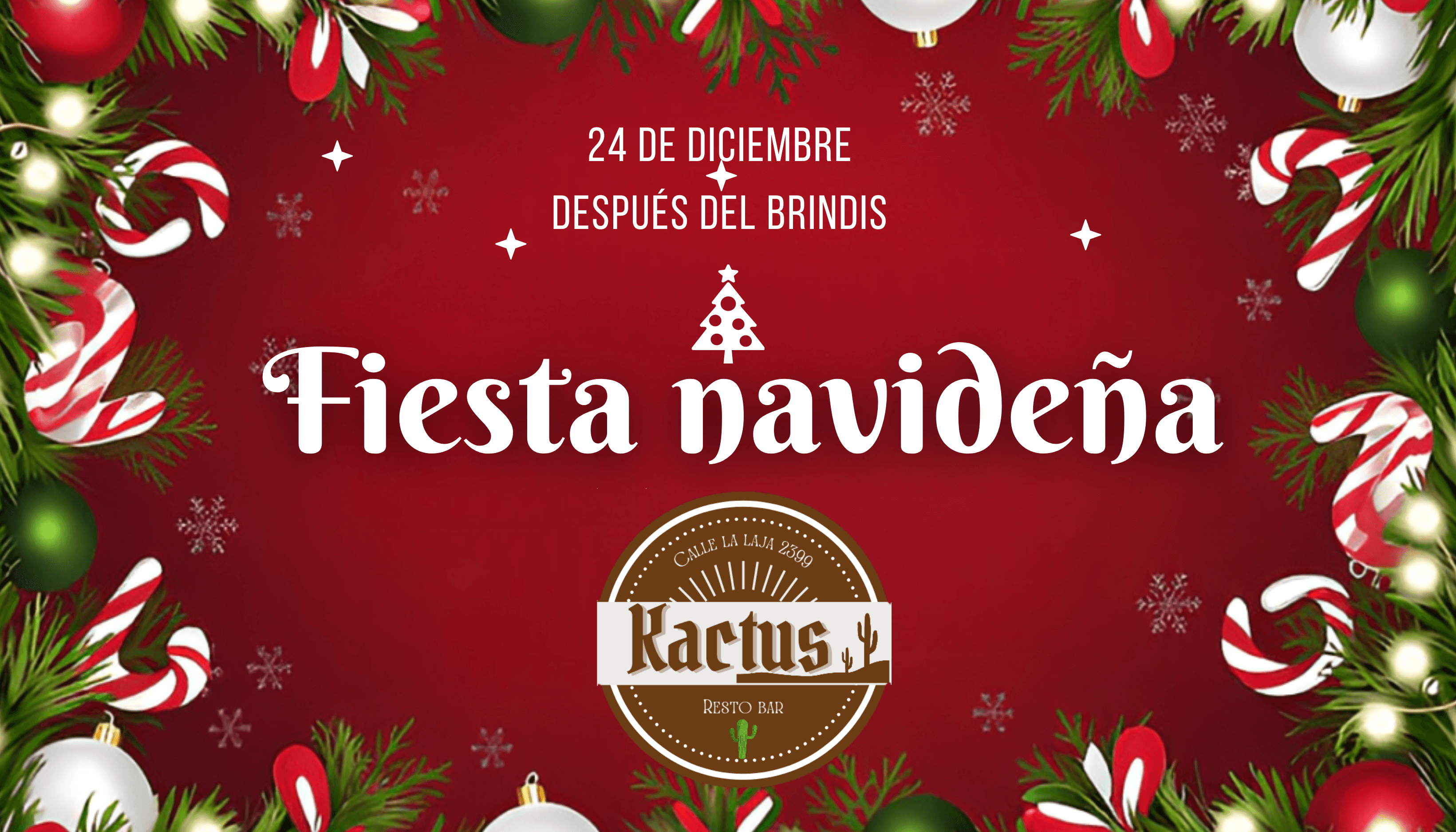 Fiestas en San Juan: Fiesta Navideña en Kactus Restó el mié, 24 de diciembre