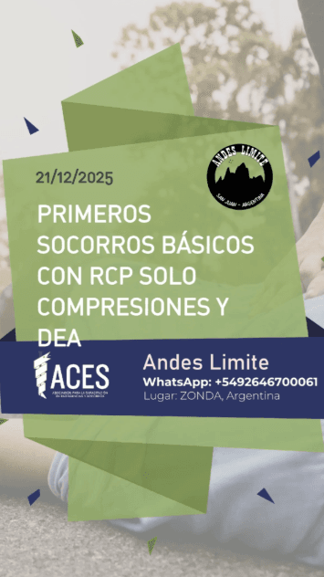 Conferencias en San Juan: Primeros Socorros Basicos con RCP solo Compresiones & DEA en Zonda el dom, 21 de diciembre