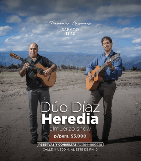 Música en San Juan: Duo Diaz Heredia en Tierras Negras Restó el sáb, 13 de diciembre