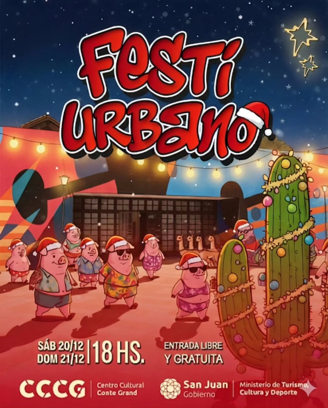 Ferias en San Juan: Festi Urbano en Centro Cultural Conte Grand el sáb, 20 de diciembre