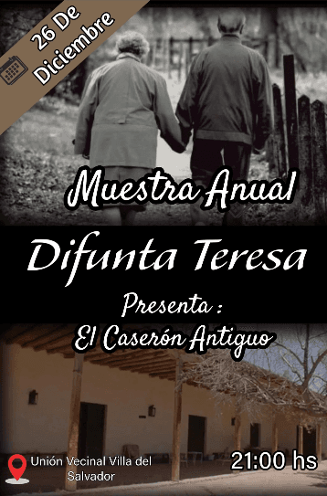 Exposiciones en San Juan: Muestra Anual Difunta Teresa presenta: "El Caseron Antiguo" en Unión Vecinal Villa del Salvador el vie, 26 de diciembre