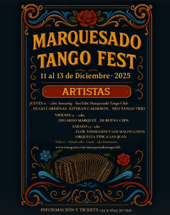 Música en San Juan: Marquesado Tango Fest en Marquesado el vie, 12 de diciembre