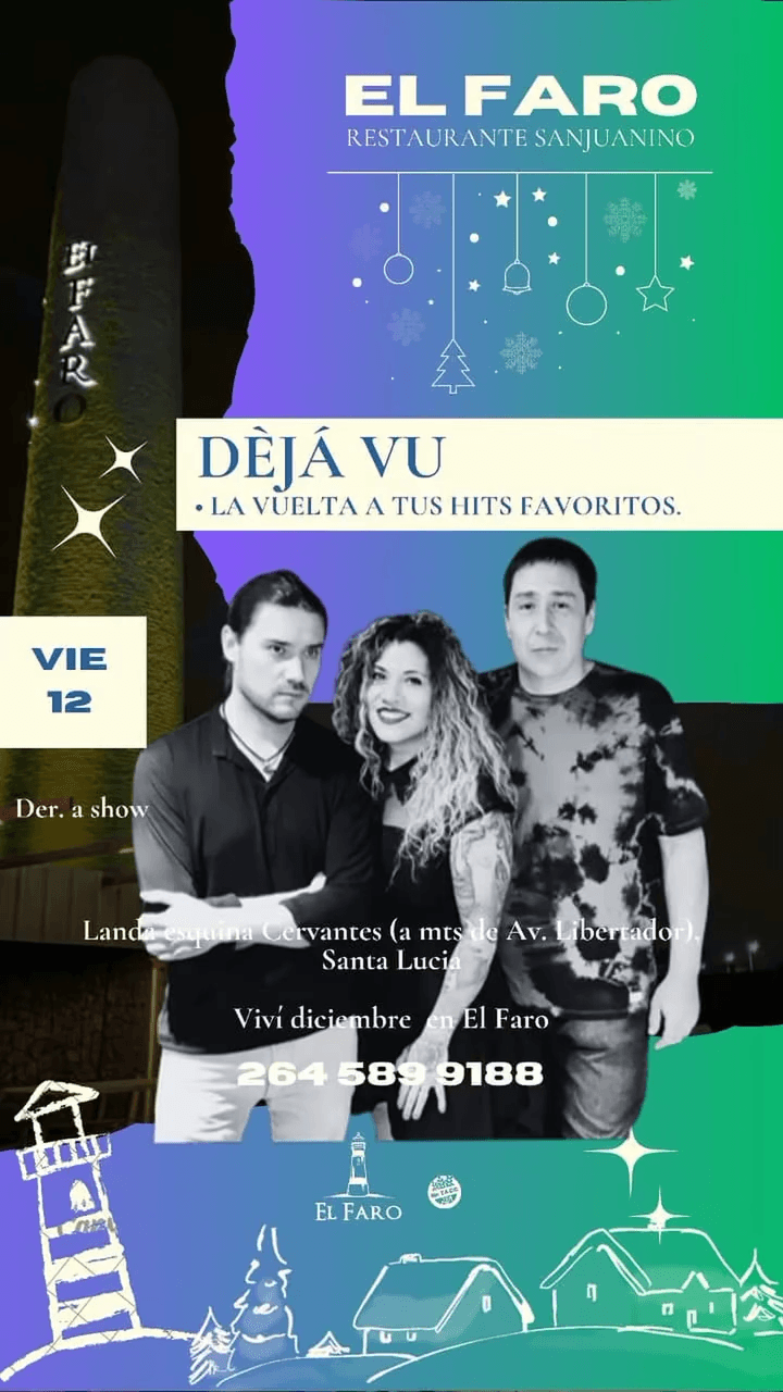 Música en San Juan: Deja Vu en Landa Norte & Cervantes el vie, 12 de diciembre