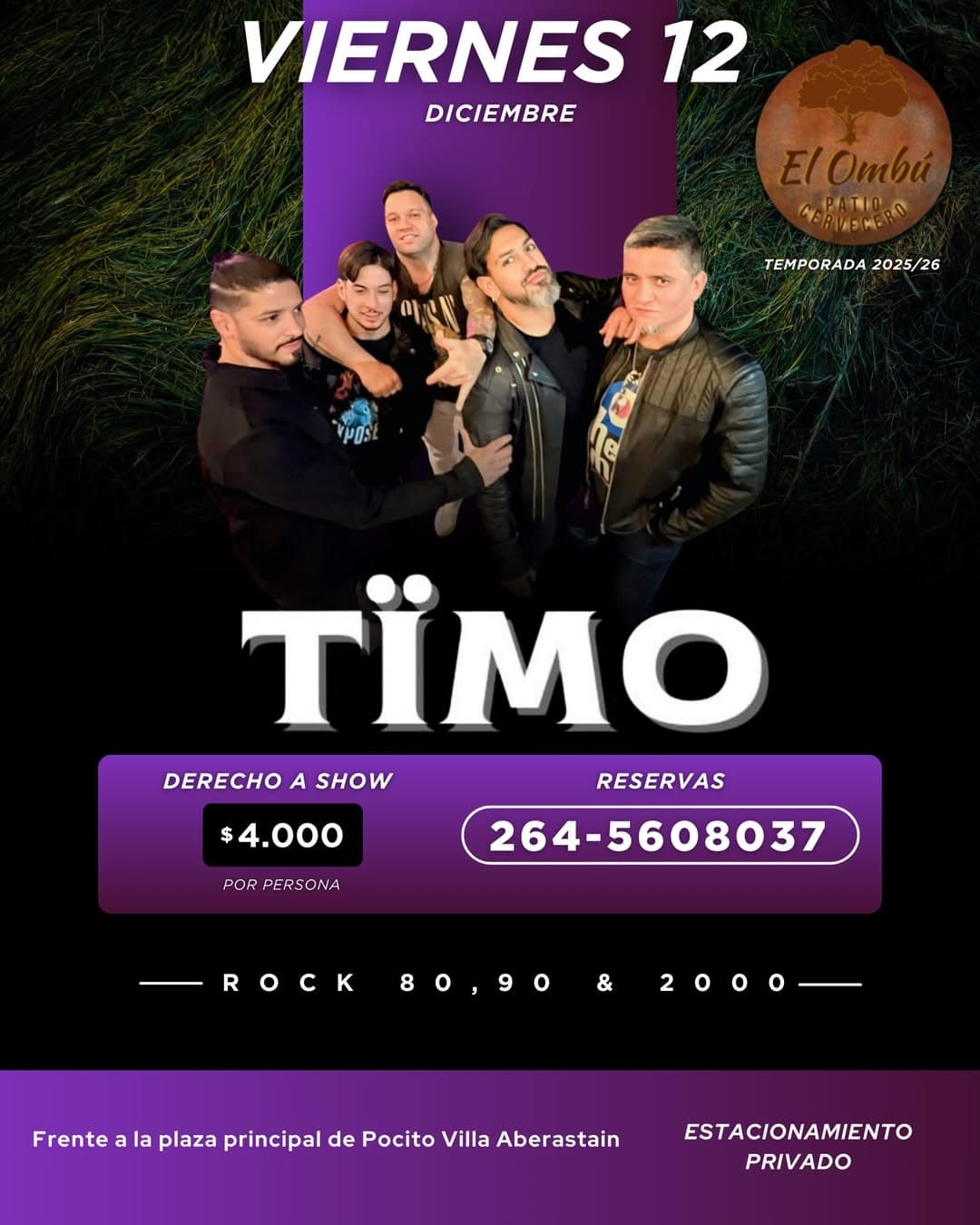 Música en San Juan: Timo en El Ombú el vie, 12 de diciembre