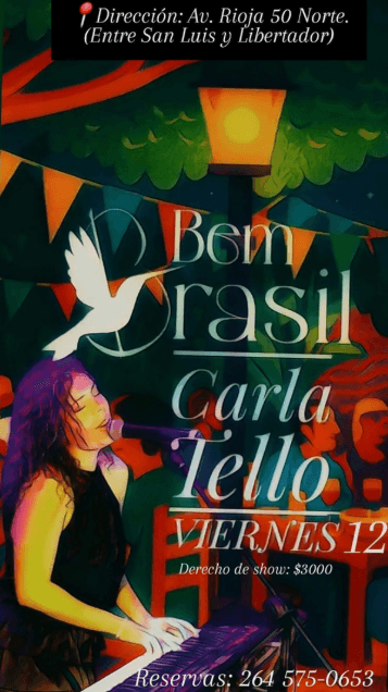 Música en San Juan: Carla Tello en Bem Brasil el vie, 12 de diciembre