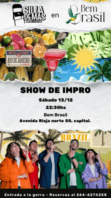 Bares en San Juan: Show de Impro - Sillas Demas en Bem Brasil el sáb, 13 de diciembre