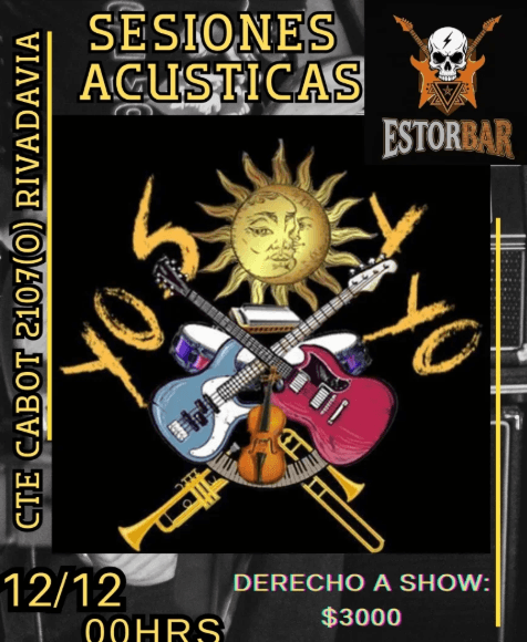Música en San Juan: Sesiones Acusticas - Yo Soy Yo en Cmte. Cabot Oeste 2107 el vie, 12 de diciembre
