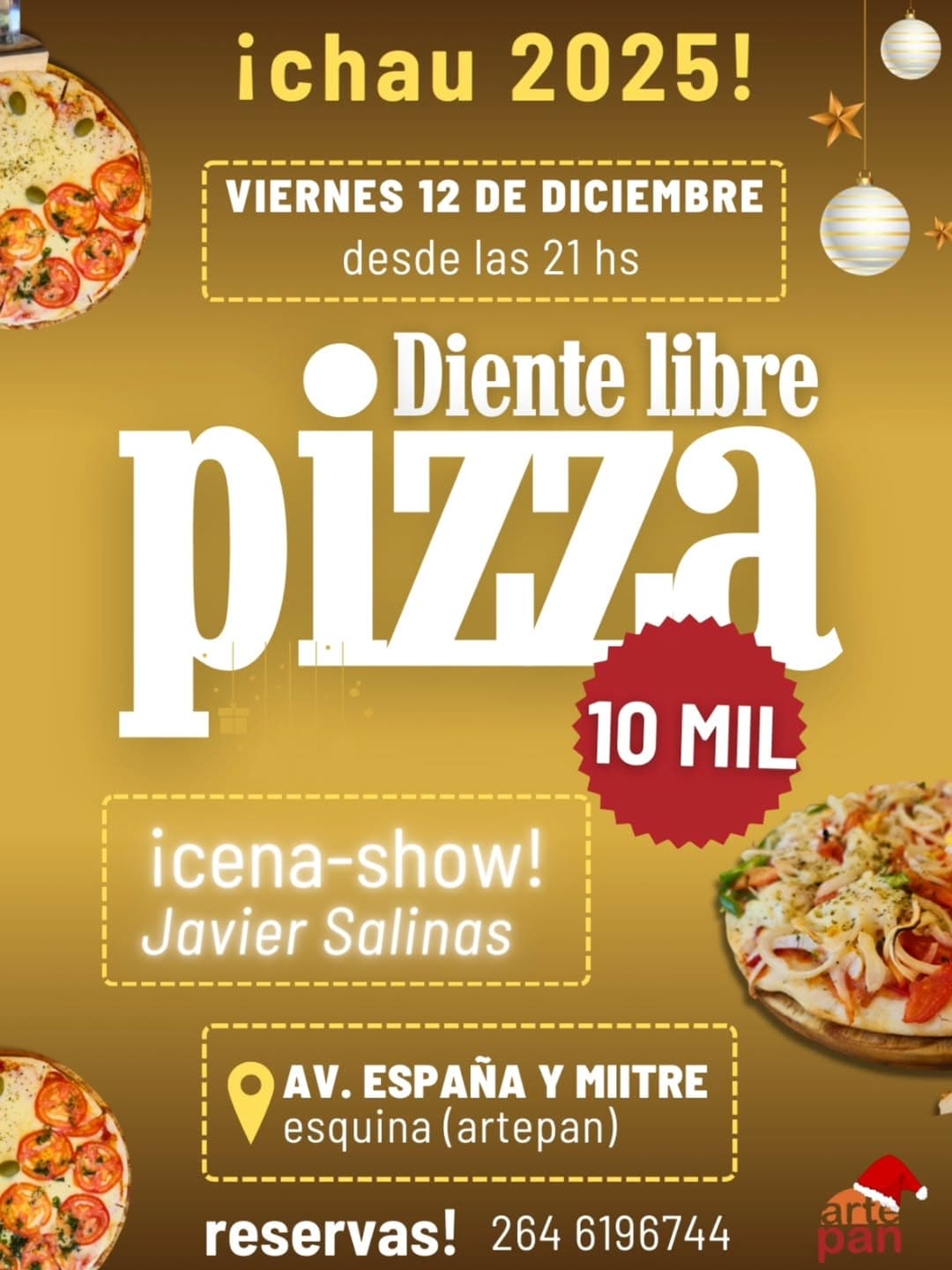 Música en San Juan: Diente Libre de Pizza - Javier Salinas en Artepan el vie, 12 de diciembre