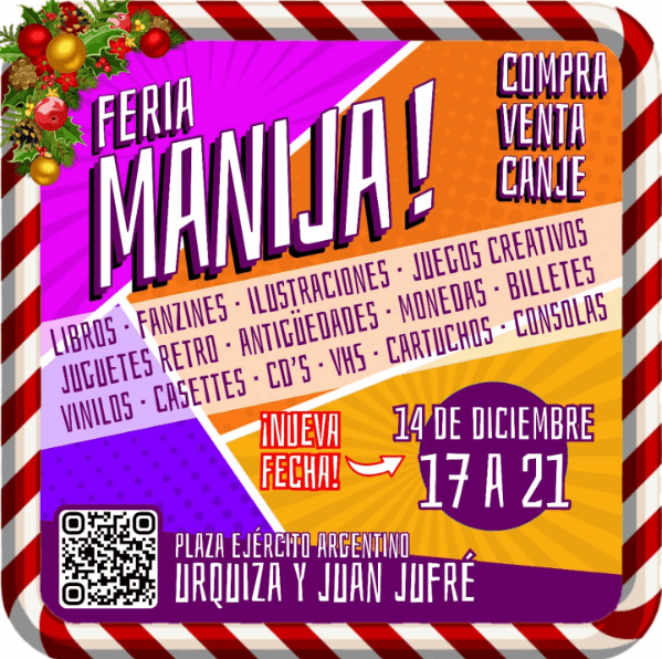 Ferias en San Juan: Feria Manija en Plaza Ejército Argentino el dom, 14 de diciembre