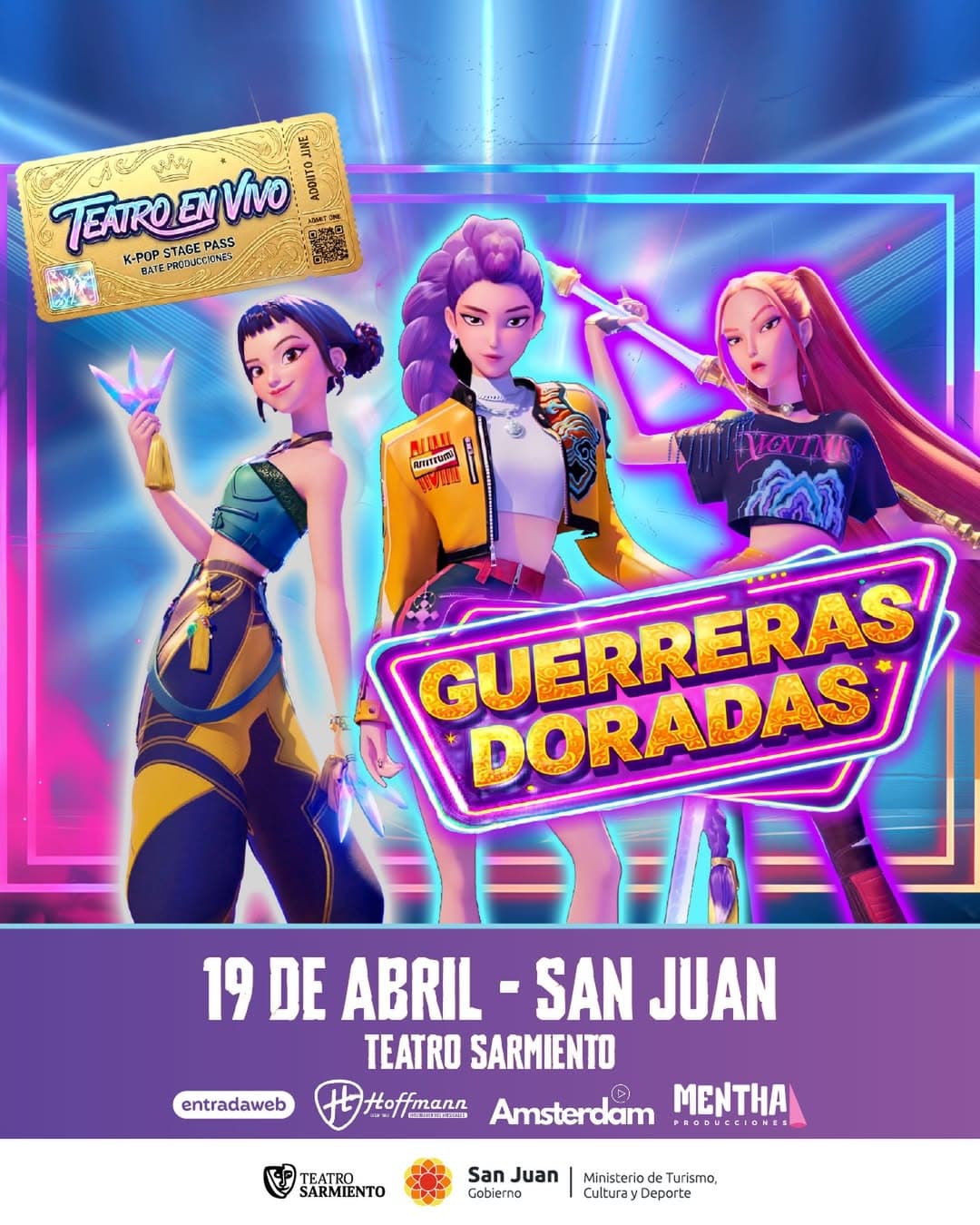 Teatro en San Juan: Guerreras Doradas en Teatro Sarmiento el dom, 19 de abril