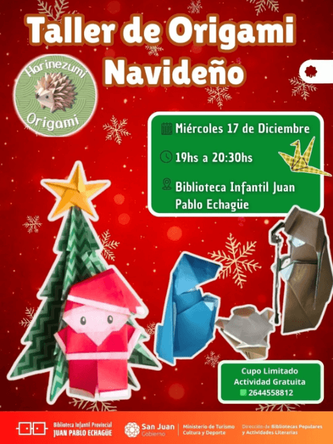 Conferencias en San Juan: Taller de Origami Navideño en Biblioteca Infantil Juan Pablo Echague el mié, 17 de diciembre
