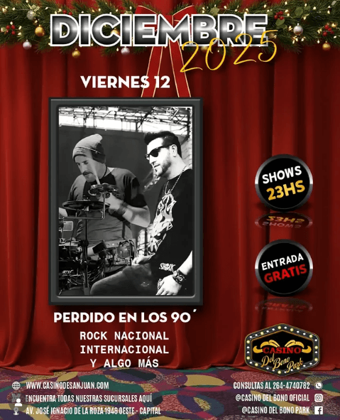 Música en San Juan: Perdido en los 90´ en Casino de San Juan (Del Bono) el vie, 12 de diciembre