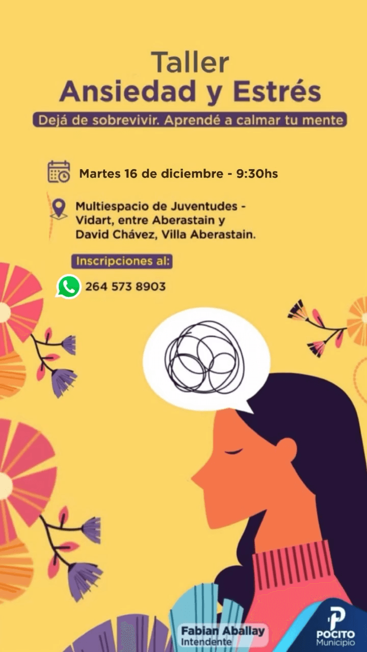 Conferencias en San Juan: Taller de Ansiedad & Estres en Roberto Vidart 846-832 el mar, 16 de diciembre