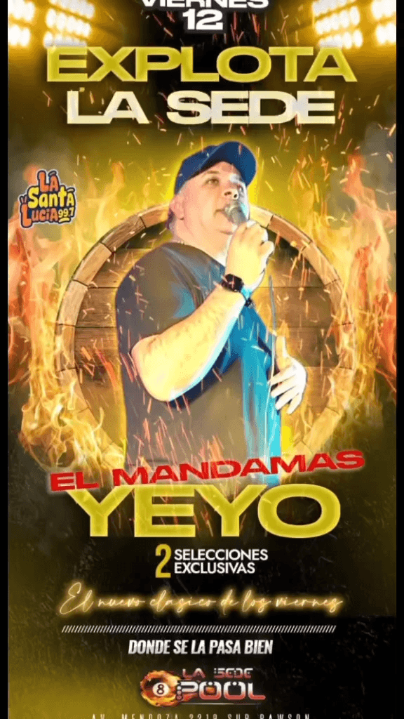 Música en San Juan: El Yeyo en LA SEDE POOL Resto-Bar el vie, 12 de diciembre