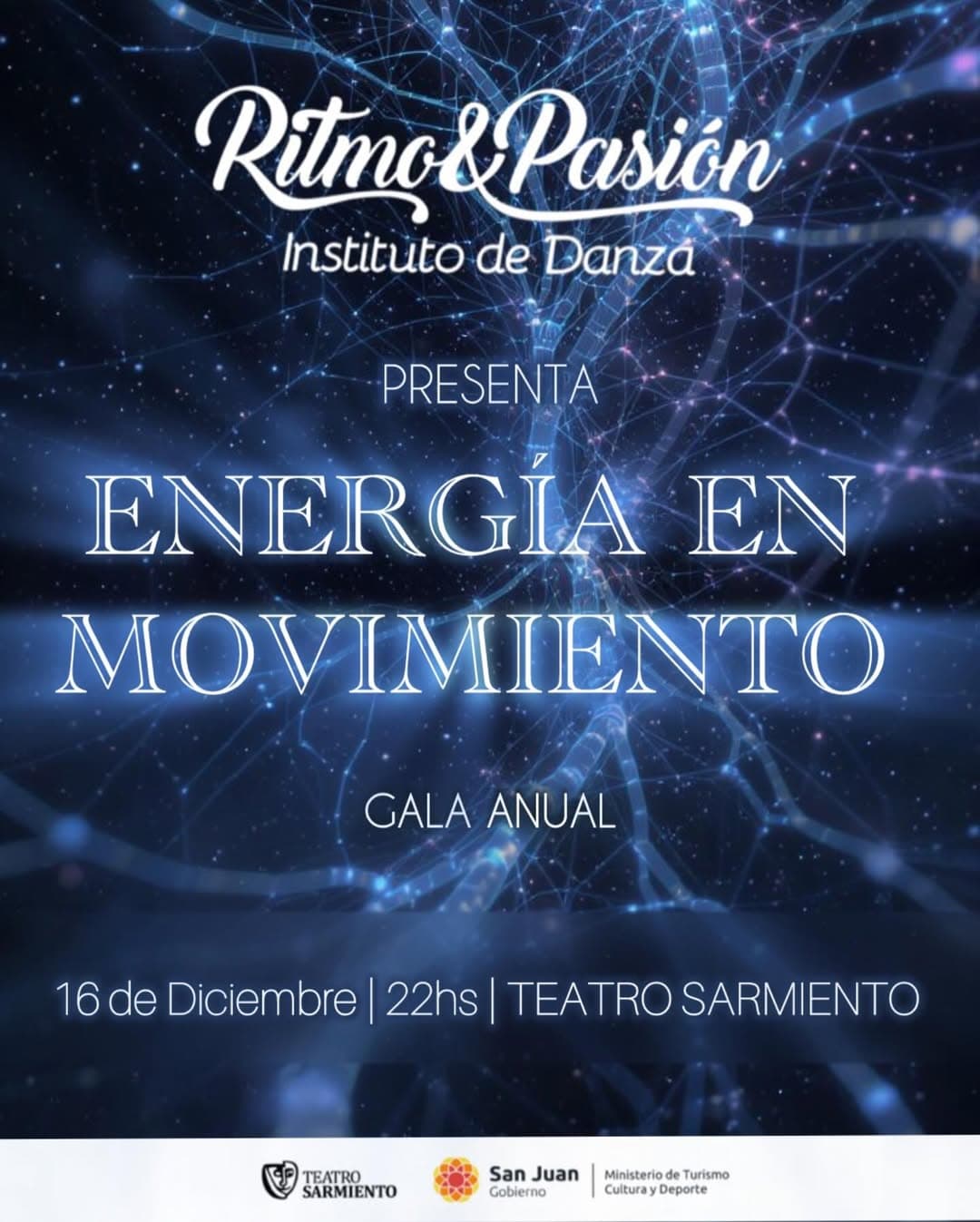 Teatro en San Juan: Instituto Ritmo y Pasion presenta: "Energia en Movimiento" en Teatro Sarmiento el mar, 16 de diciembre