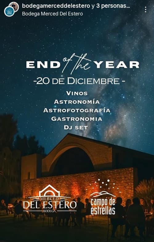 Turismo en San Juan: Despedida de año en Merced del Estero en Bodega Merced del Estero el sáb, 20 de diciembre
