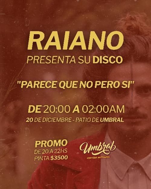 Raiano presenta su Disco: "Parece que no pero Si"