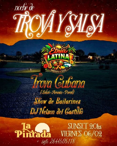 Música en San Juan: Noche de Trova y Salsa en Quinta La Pintada el vie, 6 de febrero