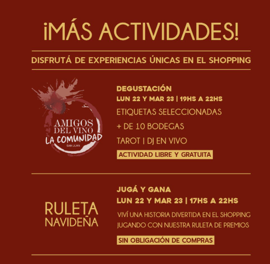 Ruleta Navideña & Degustacion de Vinos