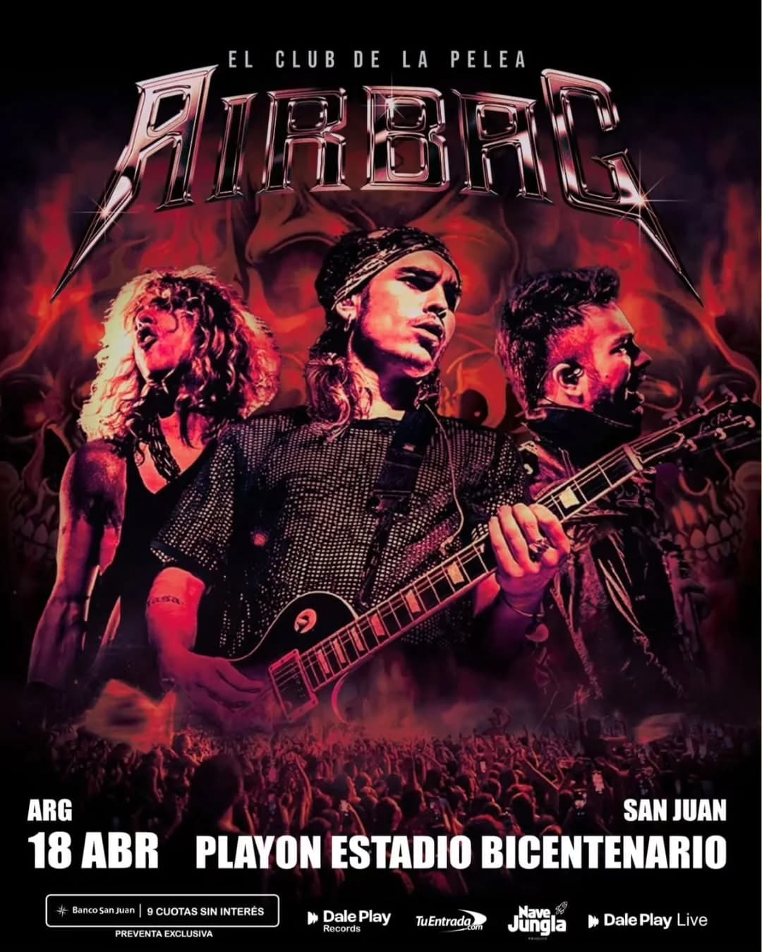Música en San Juan: Airbag en Estadio San Juan del Bicentenario el sáb, 18 de abril