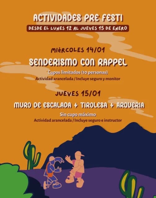 Actividade Pre Festi - Muro de Escalada + Tirolesa + Arqueria