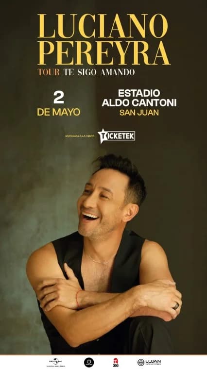 Música en San Juan: Luciano Pereyra en Estadio Aldo Cantoni el sáb, 2 de mayo